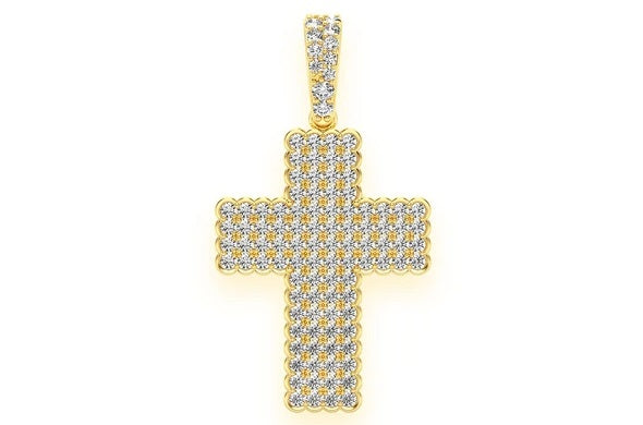 Bezel Cross Pendant 14K